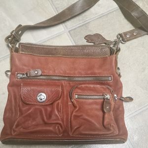 Roots Leather Crossbody Purse